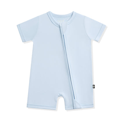 Zipper Shortall Romper in Breeze