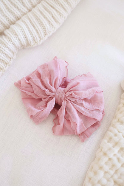 Large Ruffle Knit Bow | Sweet & Simple