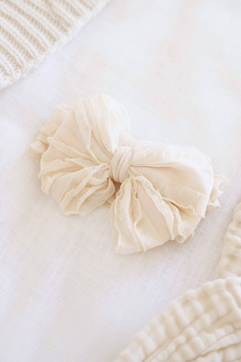 Large Ruffle Knit Bow | Sweet & Simple