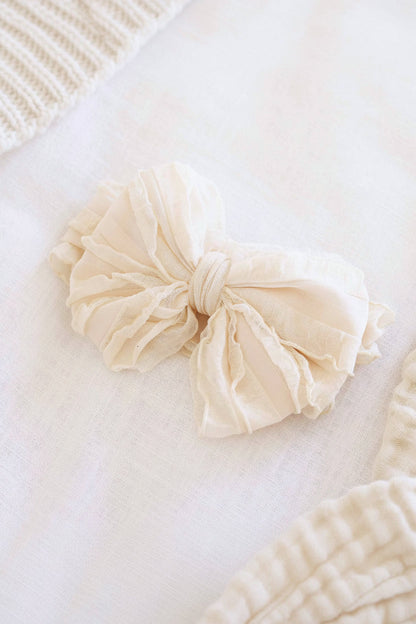 Large Ruffle Knit Bow | Sweet & Simple