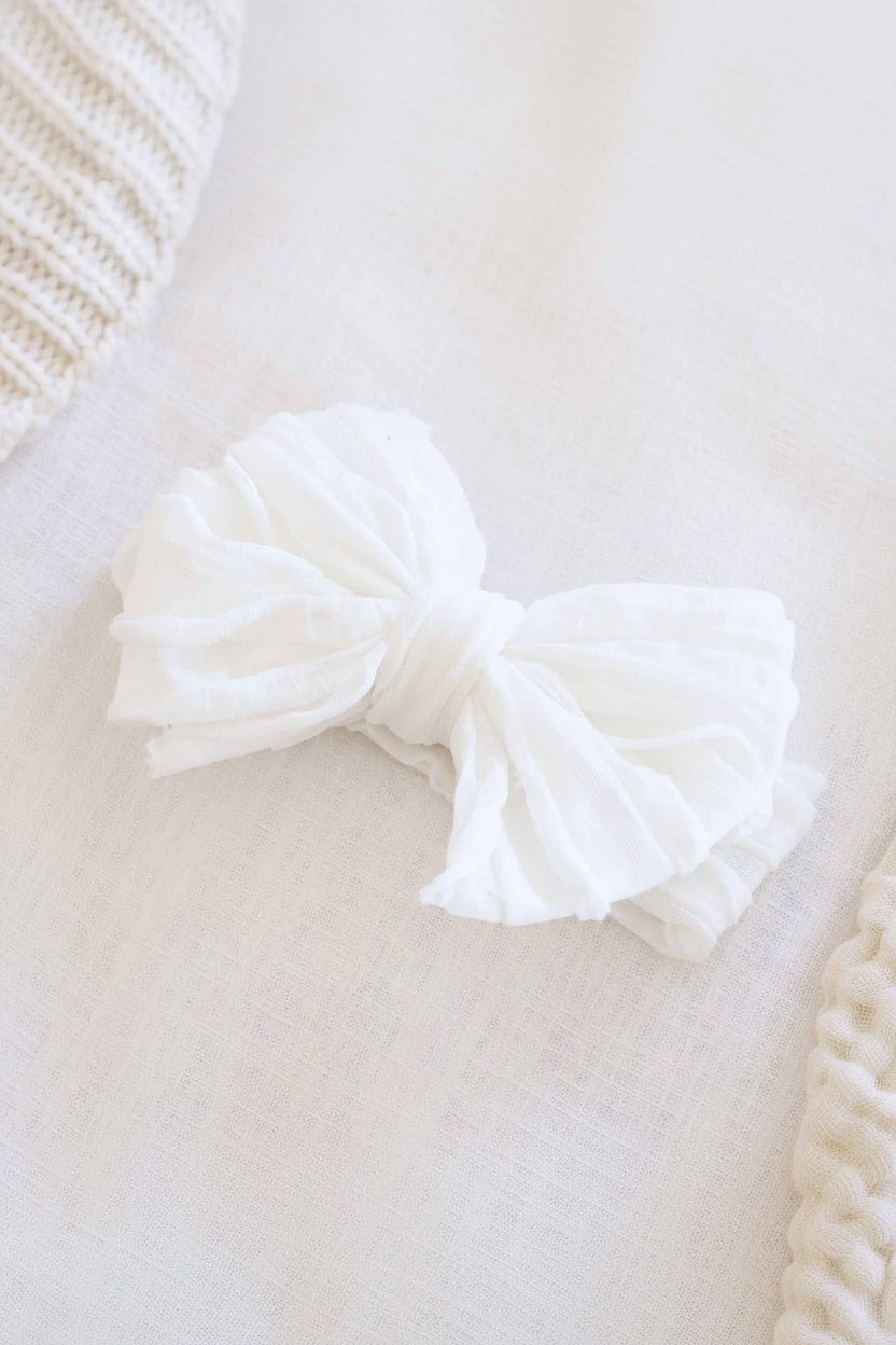 Large Ruffle Knit Bow | Sweet & Simple