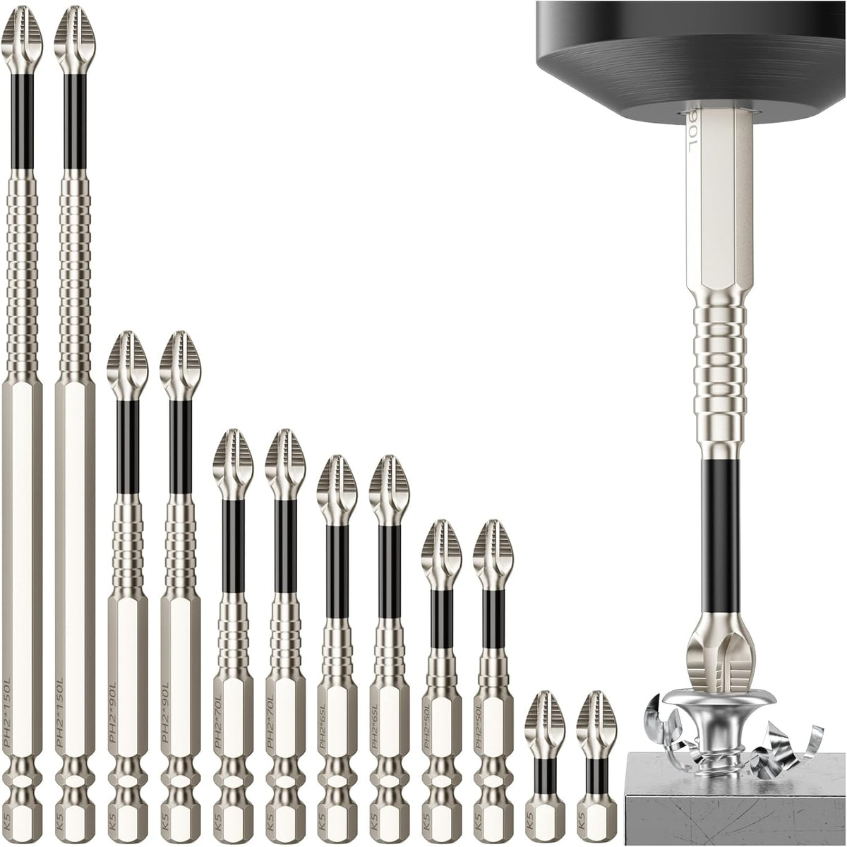 🔥 12-Piece Magnetic Impact Screwdriver Bit Set – Secure Grip & Easy Screwdriving